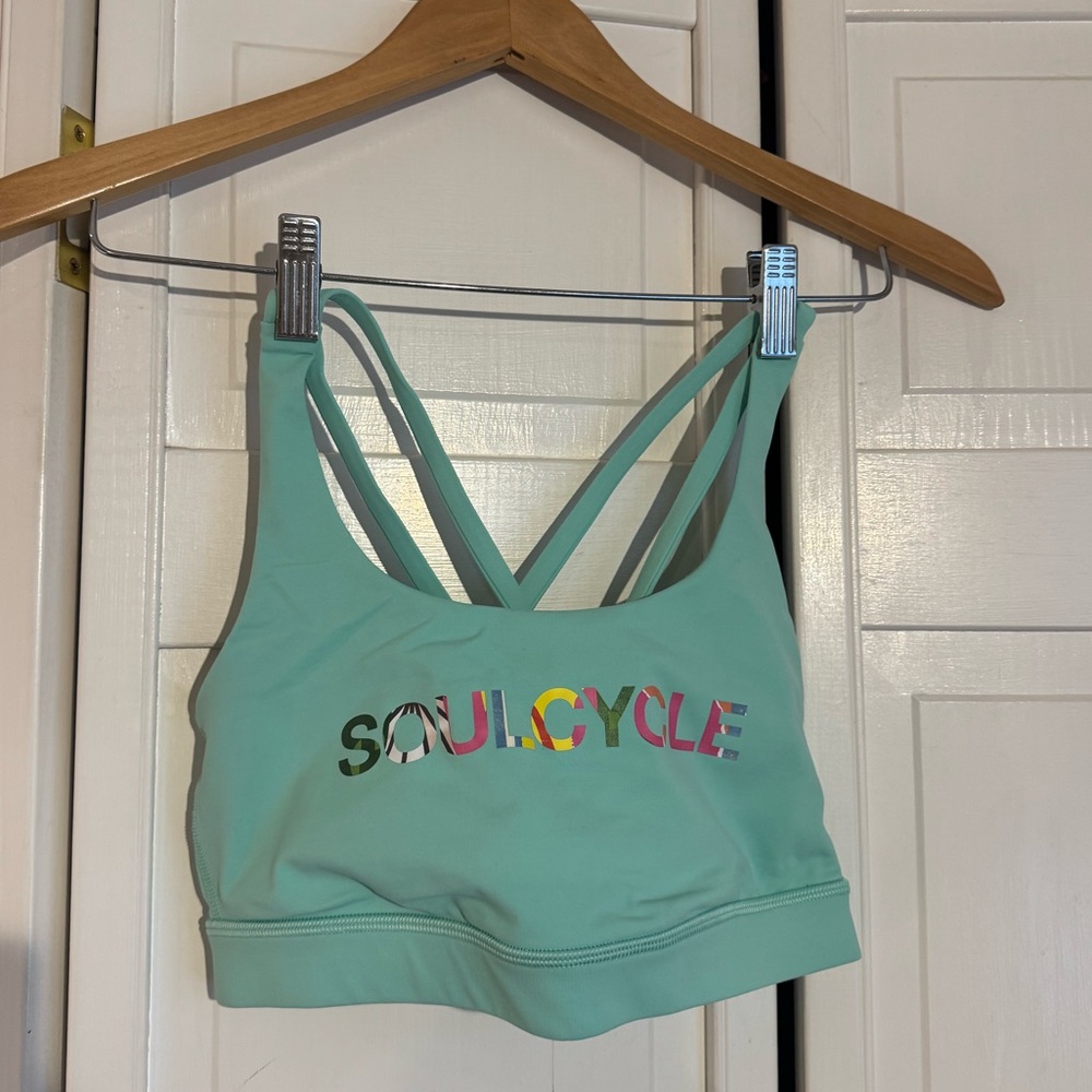 LULULEMON x SOULCYCLE bra, size 4, turquoise, worn twice